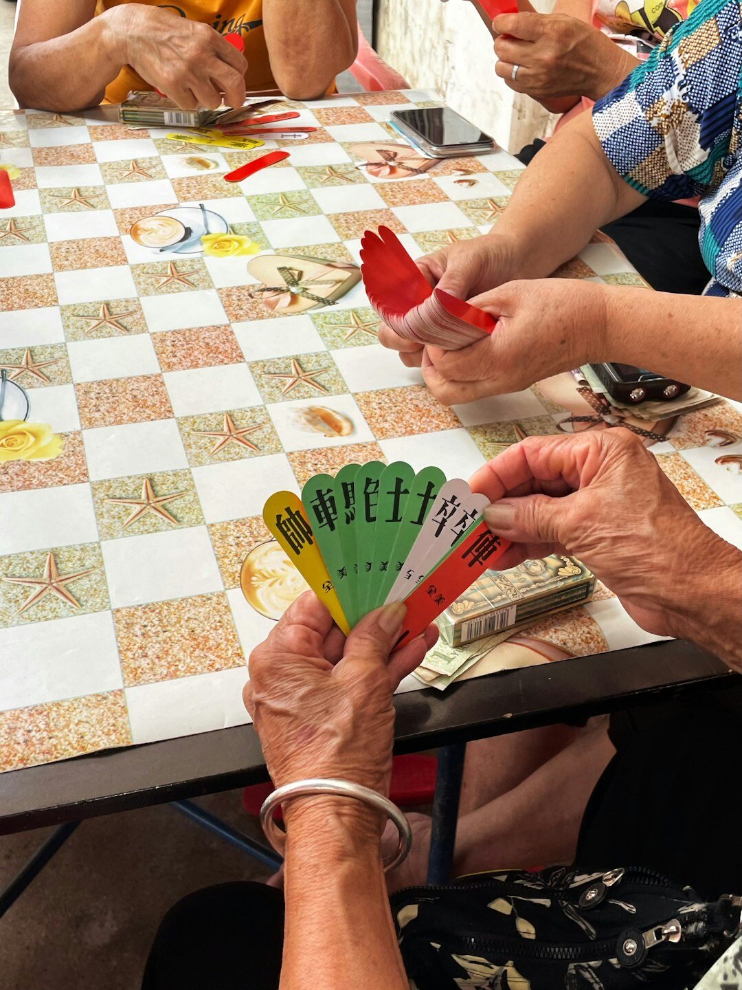 elderly group yoga session